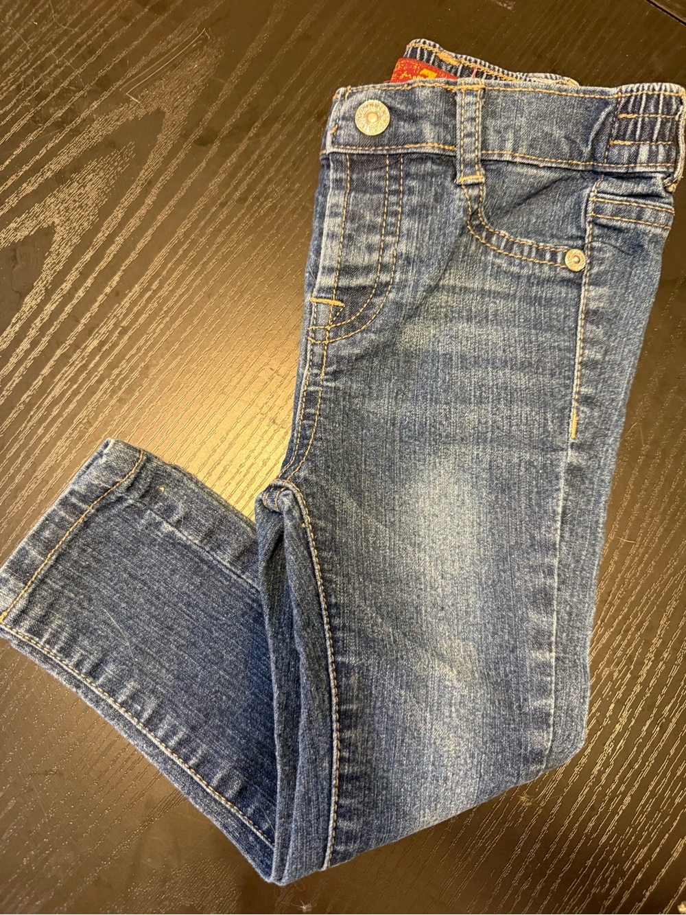7 For All Mankind Girls' Skinny Jeans - Faded Blue Denim